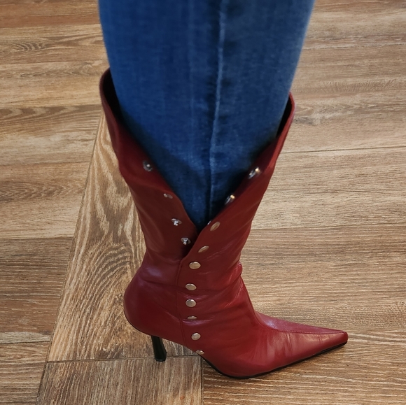 Aldo red leather boots and matching purse - Picture 4 of 4